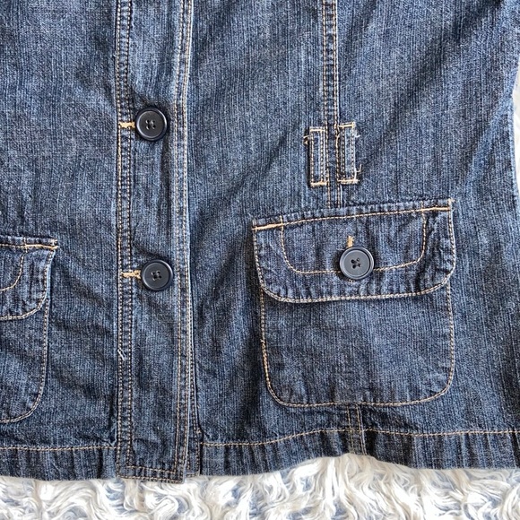 French Cuff Large Dark Blue Jean Jacket - Picture 6 of 9